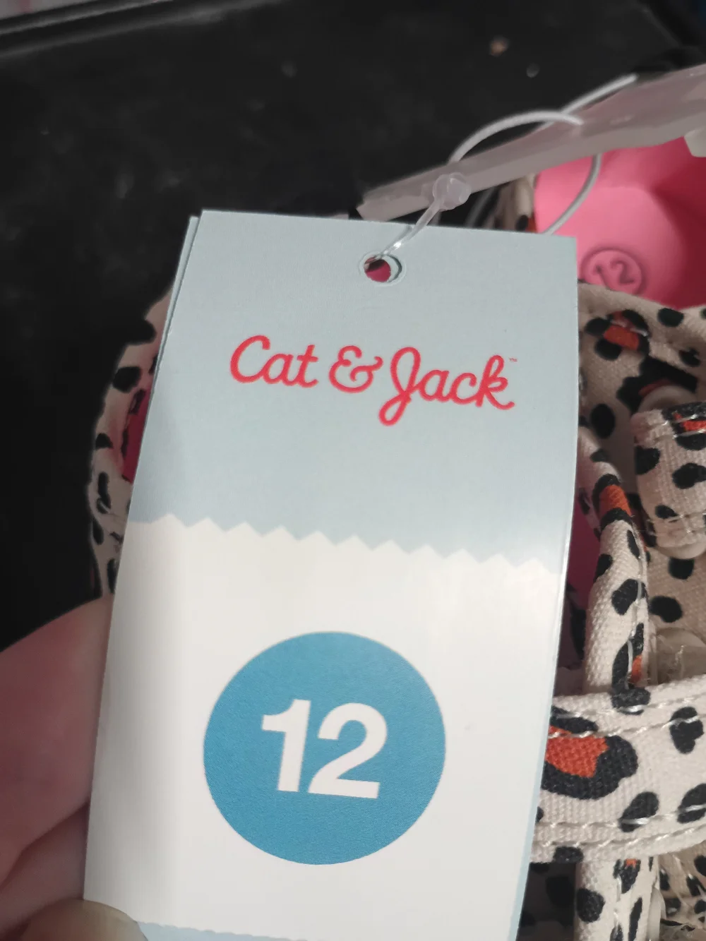 Cat & Jack White Leopard Print Sneakers with Orange Accents